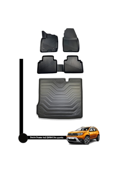 Dacia Duster 4x2 2018+ 3d Oto Paspas Ve Bagaj Havuzu İkili Set