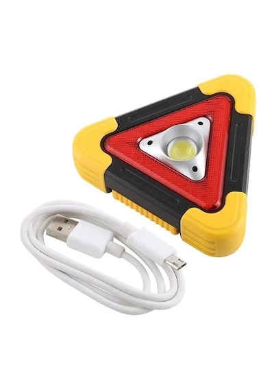 Powermaster Hb-6609 Solar Şarjlı 500 Lümen Çok Fonksiyonlu Üçgen Reflektör Işıklı İkaz Lambası