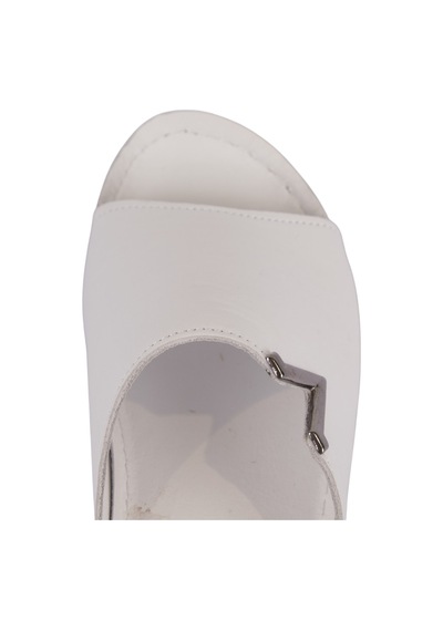 Napa Shoes Hakiki Deri Yumuşak Taban Rahat Günlük Kadın Terlik Napa-211 Beyaz