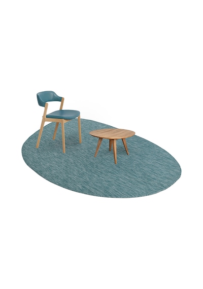 Konfor Halı Tema 9036 Turkuaz Sisal Hasır İç Dış Mekan Kilim Dekoratif Bahçe Balkon Salon Halısı Turkuaz