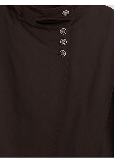 Lcw Modest Kahverengi Dik Yaka Oversize Kadın Yağmurluk