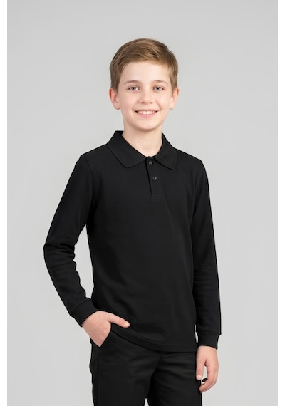 Modanino Erkek Çocuk %100 Pamuk Ve Okul Tarz T-shirt 6-16 Yaş 12798mrt Siyah