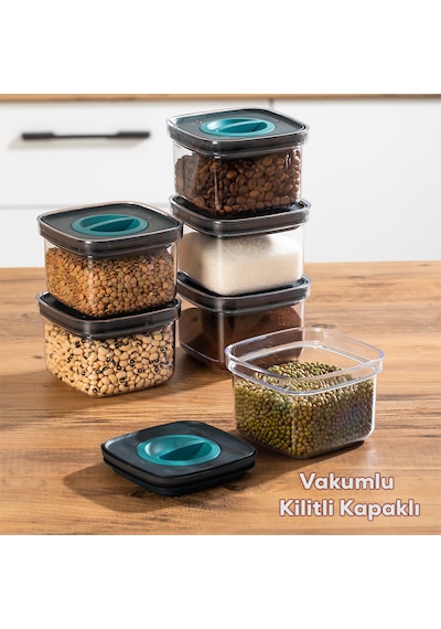 Porsima 100 Pro 6lı Sızdırmaz Yiyecek Erzak Saklama Kabı Seti - 500ml Şeffaf