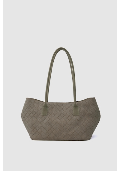 Shule Bags Veneta Süet Shopper Omuz Çantası Vizon Vizon