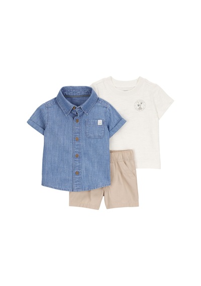 Erkek Bebek Alt Üst Set Denim