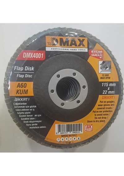 Dmax Flap Disk 115 X 22 Mm - A60 Kum Zımpara