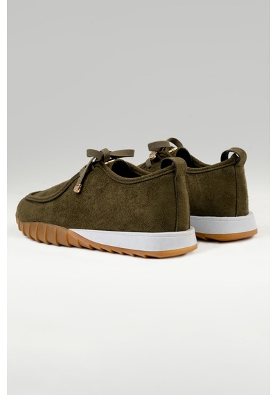 Tw Tonny White New York 057 Kadın Renkli Tabanlı Sneaker Yürüyüş Ayakkabısı Haki