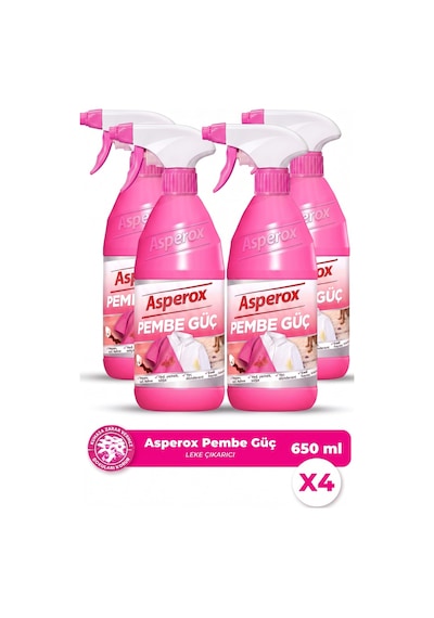 650 Ml Pembe Güç Leke Çıkarıcı Sprey Konsantre Formül İle Etkili Temizlik X4