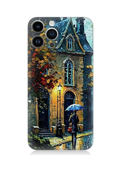 Apple Uyumlu iPhone 14 Pro  Sonbahar Evi Desenli Silikon Kılıf