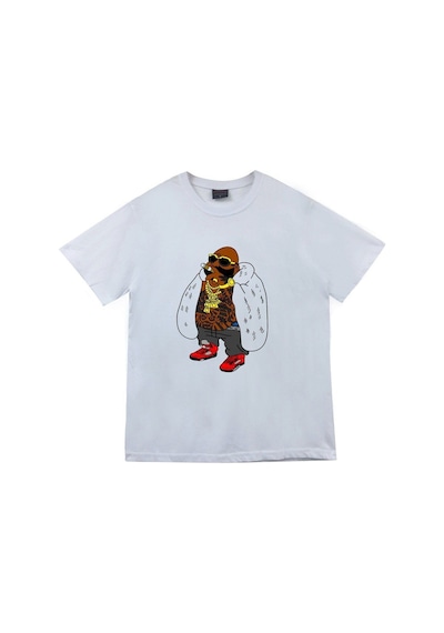 Stoned&Fame Beyaz Rick Ross Baskılı T-shirt Beyaz