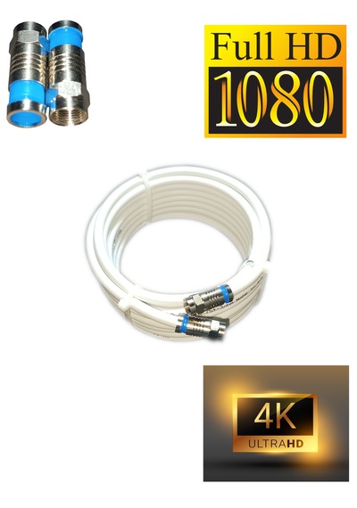 Rg6-u6 4k/full Hd/3d Saf Çelik 7  Metre F Konnektörlü Anten Uydu Kablosu