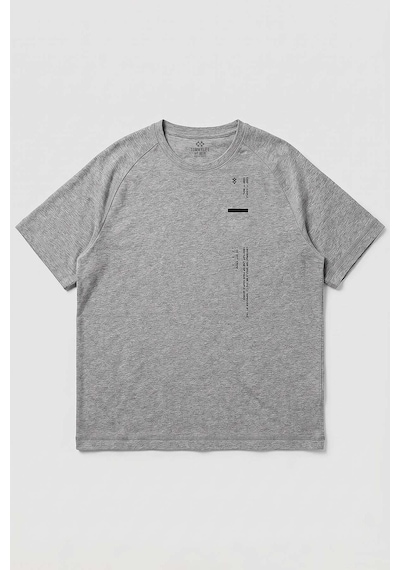 Tommy Life Gri Melanj Baskılı Battal Büyük Beden Kısa Kollu Erkek T-shirt - 88465