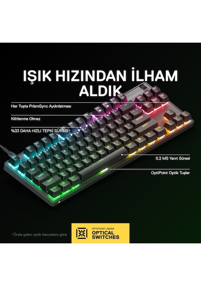 Steelseries Apex 9 TKL RGB UK Mekanik Oyuncu Klavye