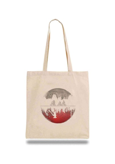 Bez Çanta Stranger Things Eleven Dustin Demogorgon Bike Bej