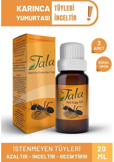Tala Tüy Azaltıcı Ve Tüy Dökücü ve İnceltici Karınca Yumurtası Yağı 3 x 20 ML