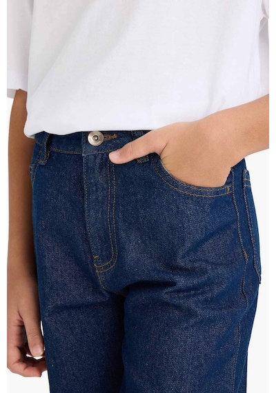 Defacto Erkek Çocuk Wide Leg Düz Paça Jean Pantolon F9384a826smnm34 Mavi-nm34