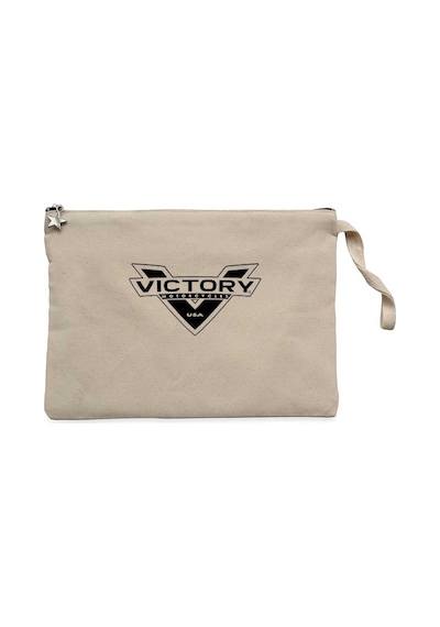 Victory Motorcycles Black Logo Krem Clutch Cüzdan / El Çantası Krem