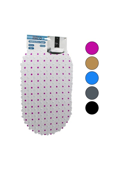 Makine Halısı Oval - Eko Pvc +vantuz Desen - Şeffaf Renkli 122pcs Vantuz Kaydırmaz Banyo - Küvet Paspas 33x61cm