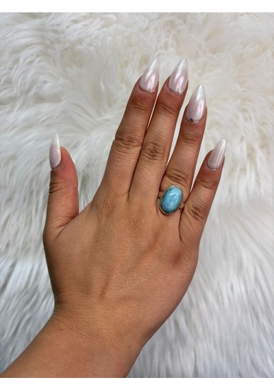 Larimar Doğaltaş Gümüş Yüzük Oval Diğer
