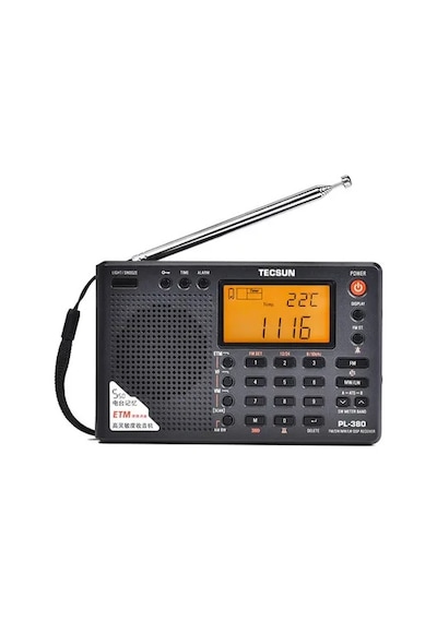 Tecsun Pl-380 Pl380 Dsp Profesyonel Radyo Fm/lw/sw/mw Dijital Taşınabilir Tam Pl380-black