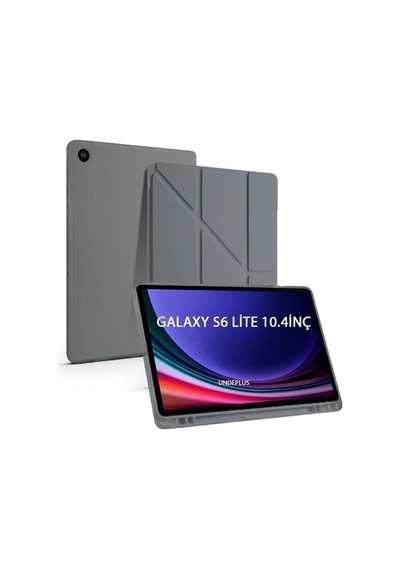 S6 Lite 2024 P620 P610 İle Uyumlu Kılıf Kalem Bölmeli Trifolding Case 13-15-17 Koyu Gri Sku: Zeusb0dyp7fyr9 Arka Kapak