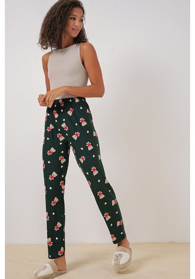Bigdart 4323 Desenli Pijama Altı - A. Zümrüt Yeşili