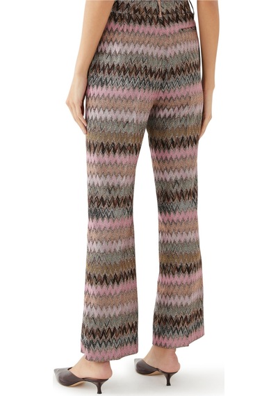 Missoni Zigzag Desenli Lame Viskon Karışımlı Kısa Pantolon Kahverengi