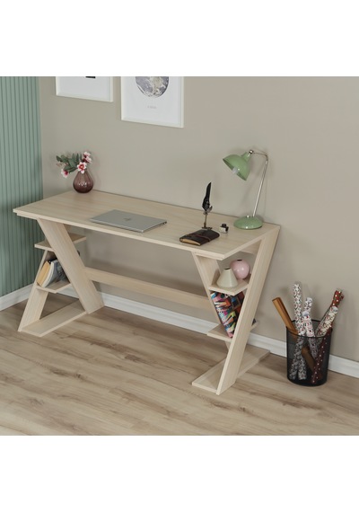 Pasific Home Lungo Raflı Çalışma Masası, Ofis Masası, 60X140 Cm, Meşe Pasific Home Lungo Raflı Çalışma Masası, Ofis Masası, 60X140 Cm, Meşe