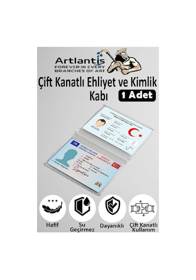 Çift Kanatlı Ehliyet Ve Kimlik Kabı 1 Adet Şeffaf İnce Kredi Kartı Kabı Ehliyet Kimlik Kılıfı K