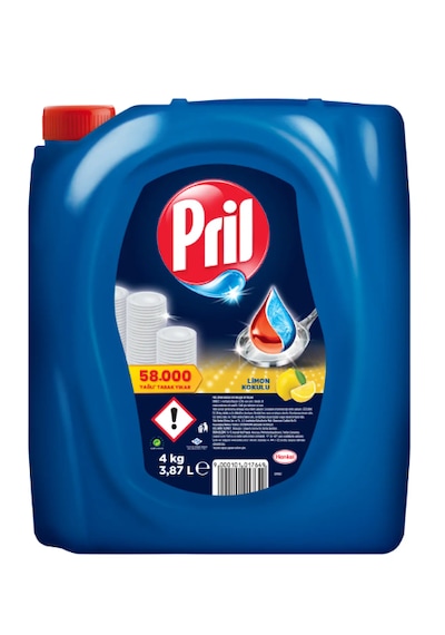 Pril Elde Bulaşık Deterjanı Üç Etkili Güç Limon 4kg - Yağ Çözücü Ve Ferah Limon Kokusu