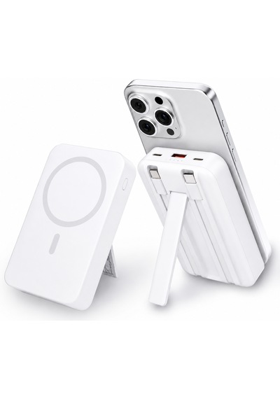 10000mah Manyetik Kablosuz Powerbank Dahili Type-c Lightning Kablolu Hızlı Şarj Cihazı Çok Renkli