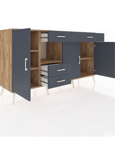 Hyperion Konsol 4 Raflı 4 Çekmeceli 3 Kapaklı 176x44x99 Çam-antrasit Atlas Çam/antrasıt - Atlas Çam Hyperion Konsol 4 Raflı 4 Çekmeceli 3 Kapaklı 176x44x99 Çam-antrasit Atlas Çam/antrasıt - Atlas Çam