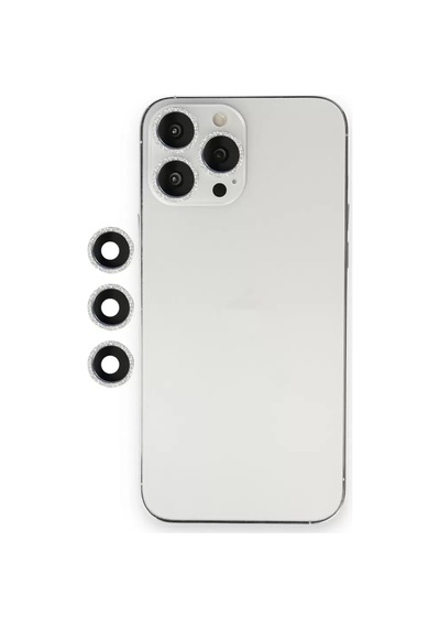 Newface Apple  Uyumlu  iPhone 12 Pro Shine Kamera Lens - Gümüş