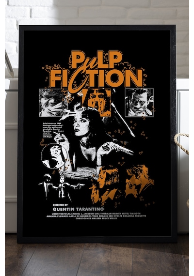 Pulp Fiction Siyah Ahşap Çerçeveli Poster, Film Duvar Tablosu