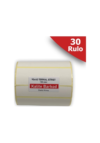 90X40 Termal Etiket 30 Rulo Barkod Etiketi Kalite Barkod