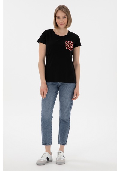 U.S. Polo Assn. Kadın Siyah Bisiklet Yaka Tişört 50305832-VR046 U.S. Polo Assn. Kadın Siyah Bisiklet Yaka Tişört 50305832-VR046