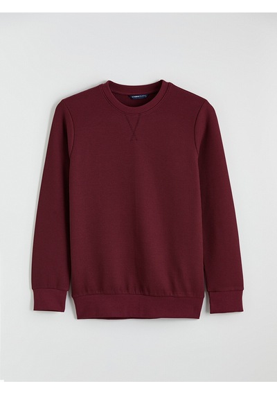Lcwaıkıkı Classic Bordo Bisiklet Yaka Erkek Sweatshirt
