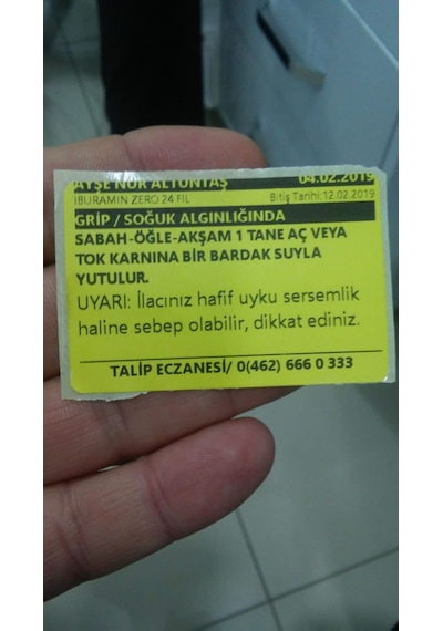 Eczane İlaç Tarif Etiketi Sarı Zemin Eko Termal  40 x 60 MM