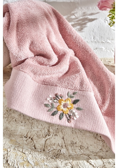 Karaca Home Comfort Touch Nakışlı %100 Pamuk Havlu Pudra 30x50 Cm 200.22.11.0112