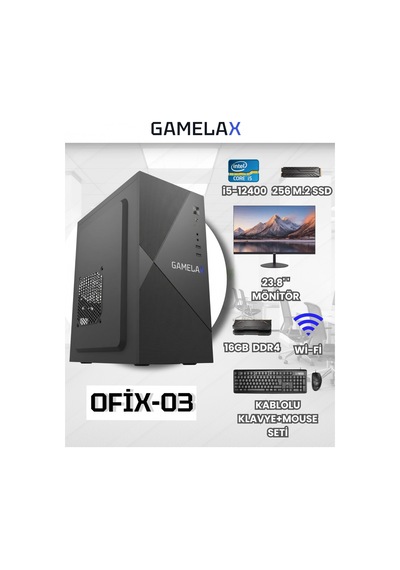 Gamelax Ofix-03 16 GB 1 TB SSD 23.8" Dos Masaüstü Bilgisayar