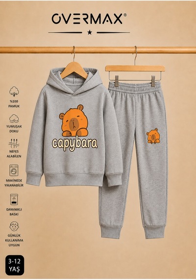 Overmax Capybara Baskılı Kapüşonlu Çocuk Eşofman Takımı 3-12 Yaş Gri Üst- Gri Alt - 916032676 Gri Üst- Gri Alt Overmax Capybara Baskılı Kapüşonlu Çocuk Eşofman Takımı 3-12 Yaş Gri Üst- Gri Alt - 916032676 Gri Üst- Gri Alt