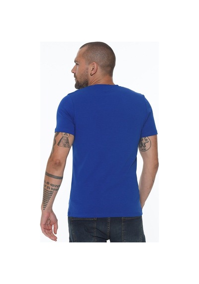 T8568 Dewberry V Yaka Erkek T-shırt-saks Saks