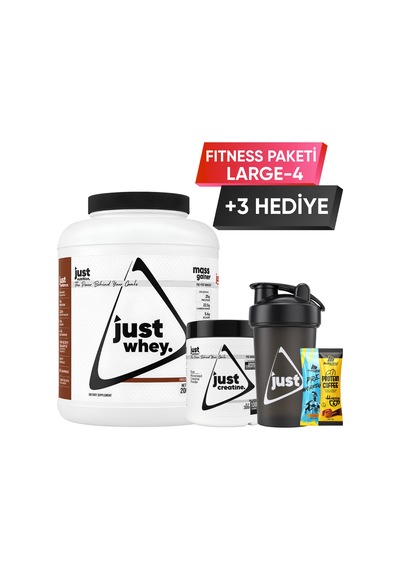 Just Nutrition Fitness Paketi - Large 4 + 3 Hediye Protein Tozu + Kreatin Çikolata Aromalı