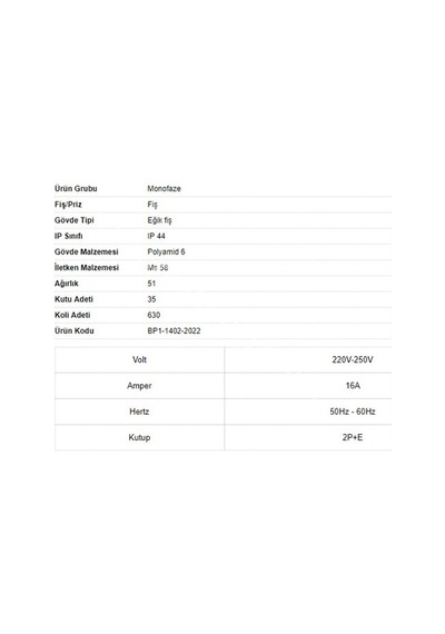 Bemis Kauçuk Duvar Prizi Bk1-1402-3511