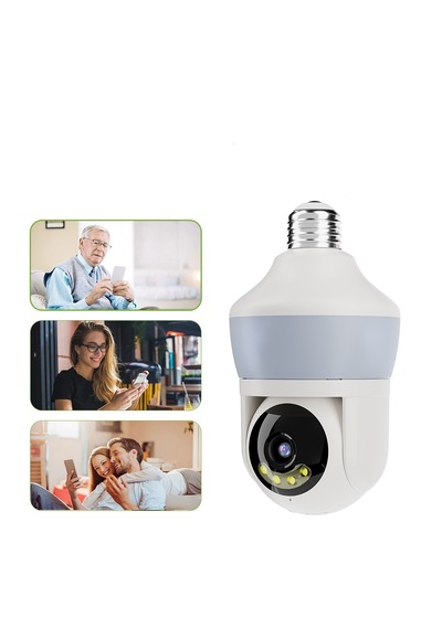 Wifi Ampul Kamera / 360 Döner 1080p Gece Görüşlü - Hareket Algılama - Uzaktan İzleme - Güvenlik