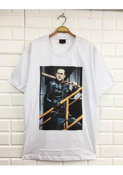 Unisex Beyaz The Walking Dead Baskılı Tişört Beyaz