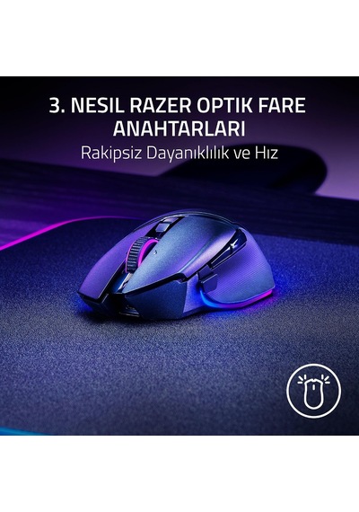 Basilisk V3 Pro 35k - Chroma Rgb İle Tamamen Özelleştirilebilir Kablosuz Ergonomik Oyun Mouse'u - 35k Optik Sensör Yapılandırılabilir Tekerleği, 13 Özelleştirilebilir Kontrol Siyah Basilisk V3 Pro 35k - Chroma Rgb İle Tamamen Özelleştirilebilir Kablosuz Ergonomik Oyun Mouse'u - 35k Optik Sensör Yapılandırılabilir Tekerleği, 13 Özelleştirilebilir Kontrol Siyah