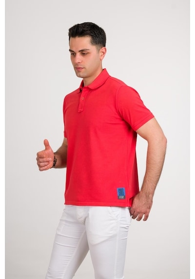 Taş Yıkama Regular Fit Lacost Kumaş Polo Yaka Pamuklu Erkek T-Shi