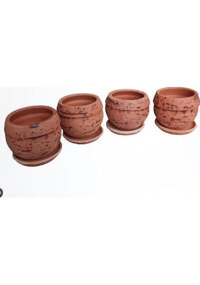 4 Adet Antik Görünümlü Toprak Saksı 12 12 Cm 56468115