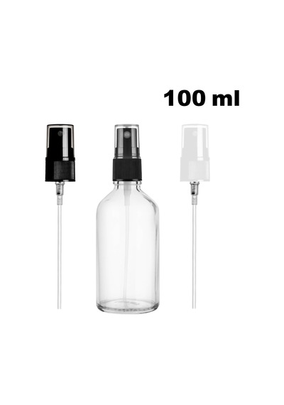 Afracam Şeffaf 100 Ml Kapaklı Sprey Dezenfektan Cam Şişe Siyah